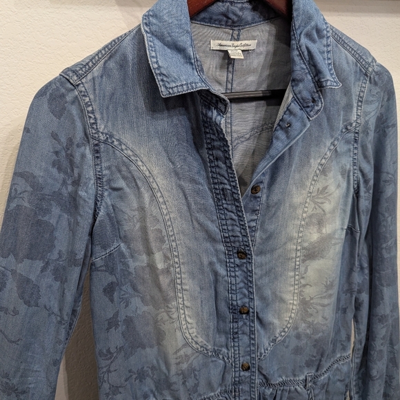 American Eagle Outfitters Washed Denim Long Sleeve Dress, size XS - Picture 7 of 8